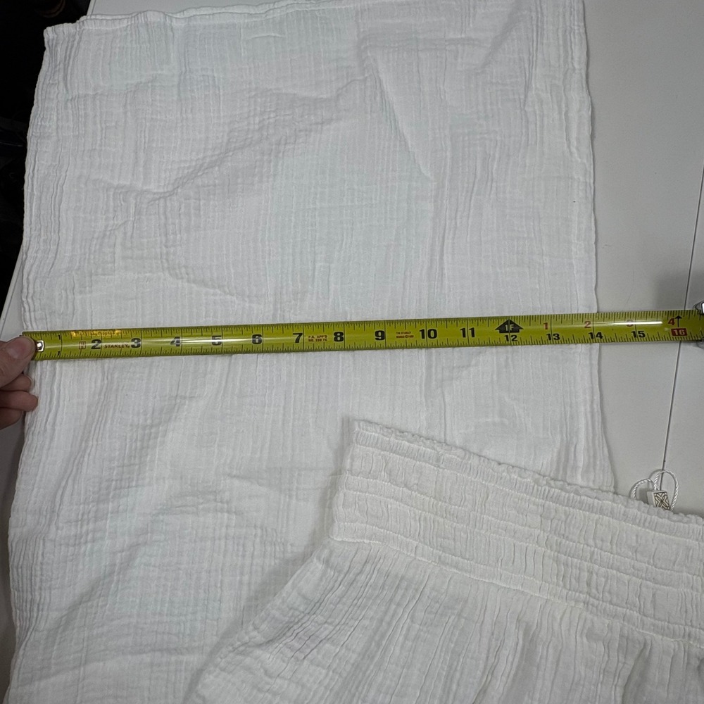 Lilly Pulitzer Enzo Pant Coverup Resort White Cotton Gauze Wide Leg Smocked L - Picture 11 of 11